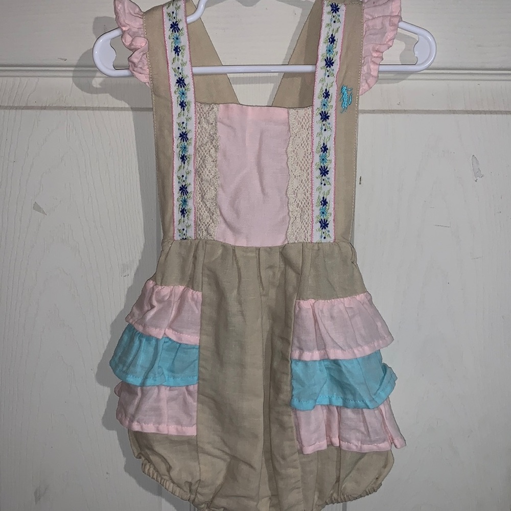 Well Dressed Wolf Linen & Lace Bubble Romper 2t VGUC CLASSIC OG WDW boutique